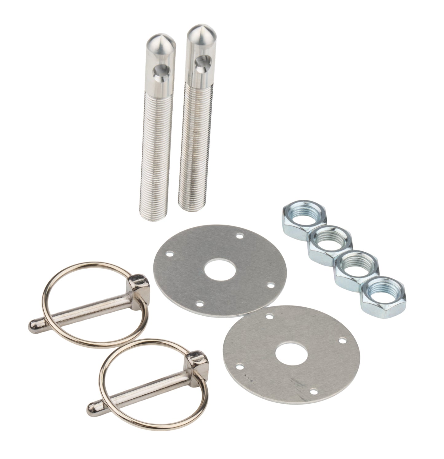 Alum Hood Pin Kit 1/2in with 1/4in Clips Silver