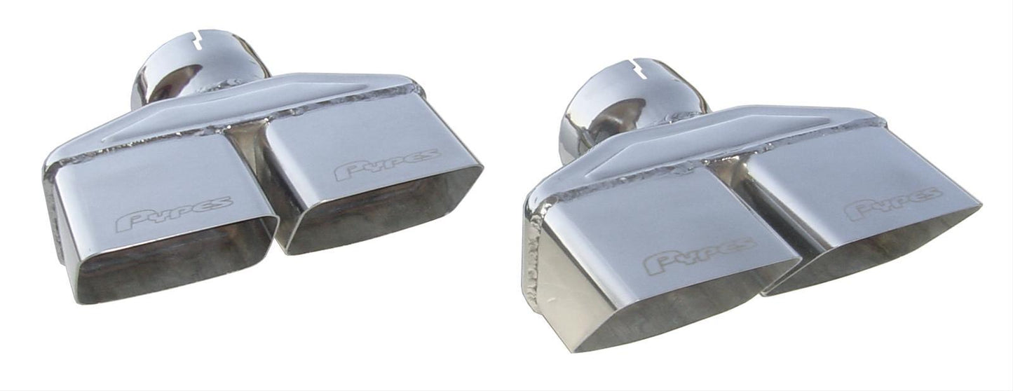 Exhaust Tips Slip Fit 3in Dual Rectangle Slant