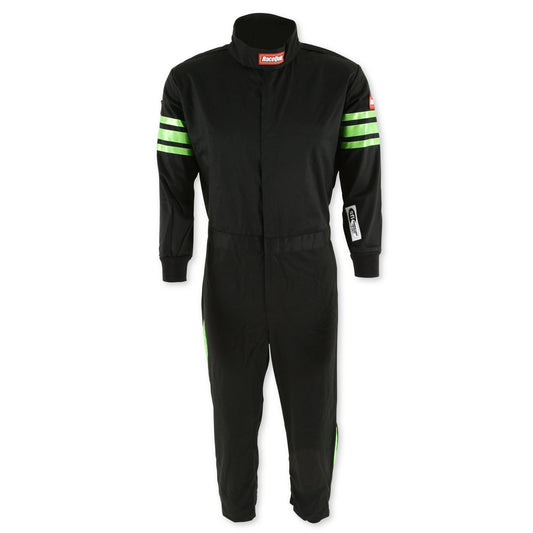 Black Suit Single Layer Kids Large Green Trim