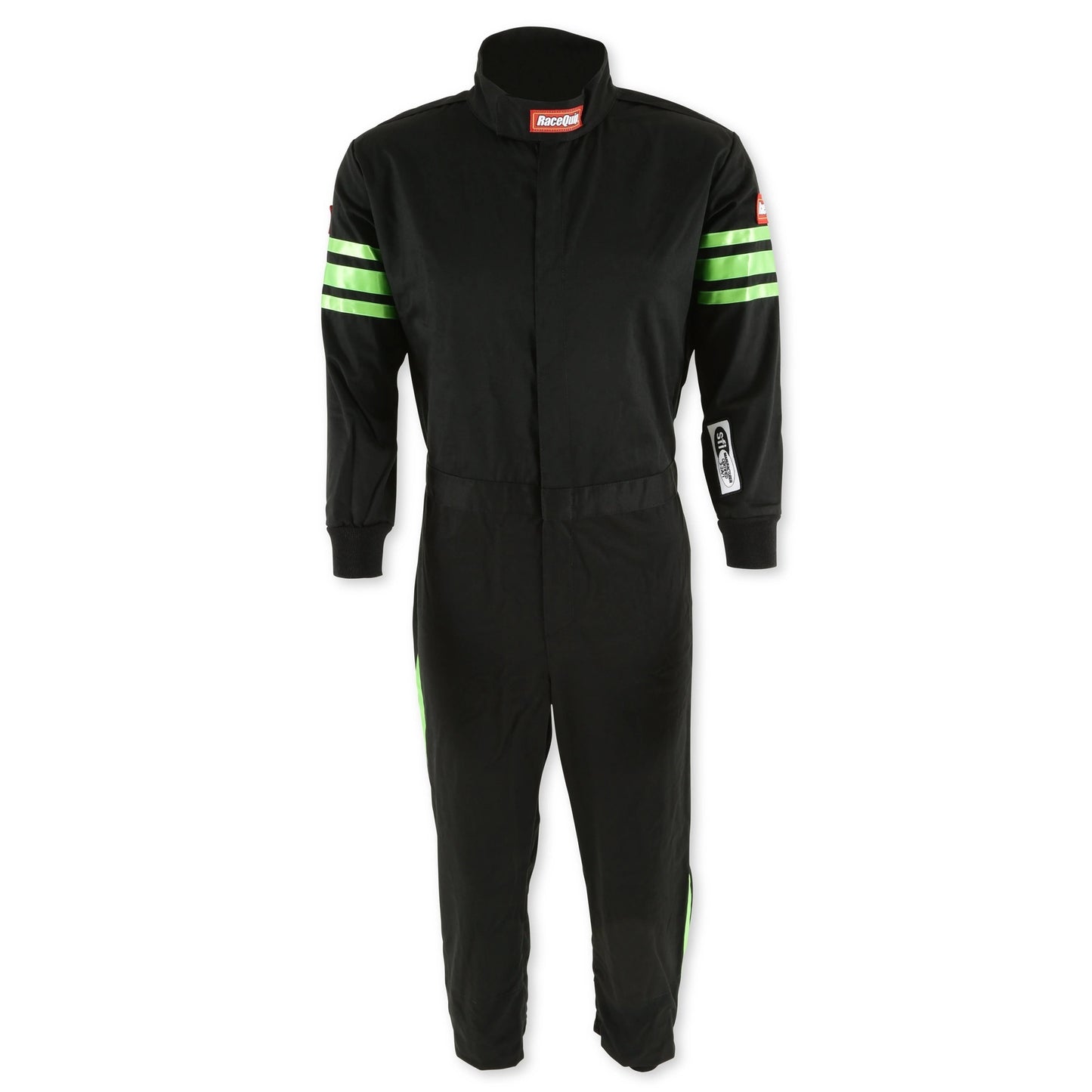 Black Suit Single Layer Kids X-Large Green Trim